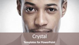  Presentation with black man - Presentation having african-american black man face background and a gray colored foreground