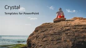  Presentation with contemplating - Theme with african american black woman sitting background and a  colored foreground