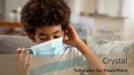  Presentation with lockdown - Beautiful slide deck featuring african-american-boy-at-home backdrop and a coral colored foreground