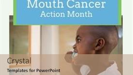  Presentation with digital healthcare - Slide deck with african-american-boy-brushing-teeth background and a  colored foreground