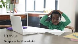  Presentation with african american - Theme having african-american-boy-having-online and a light gray colored foreground