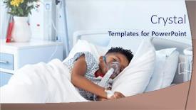  Presentation with medical ventilator - PPT layouts with african-american-boy-patient background and a sky blue colored foreground