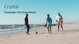  Presentation with grandfather - Presentation consisting of african-american-boy-playing-soccer background and a light blue colored foreground