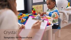  Presentation with psychotherapy - Theme with african-american-boy-playing background and a coral colored foreground