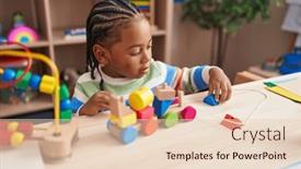  Presentation with train - Presentation theme with african-american-boy-playing background and a lemonade colored foreground