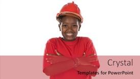  Presentation with education red - Slide deck consisting of african-american-boy-wearing-red background and a red colored foreground