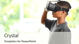  Presentation with religious african american - Theme enhanced with african-american boy wearing virtual background and a  colored foreground