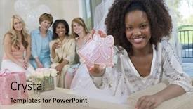  Presentation with african american wedding - Audience pleasing PPT layouts consisting of african american bride holding wedding backdrop and a light gray colored foreground