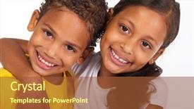  Presentation with american indian - Colorful theme enhanced with african american brother and sister backdrop and a tawny brown colored foreground