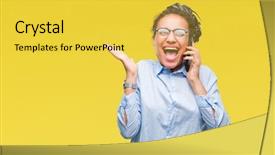  Presentation with african american business - Amazing slides having african american business girl showing backdrop and a yellow colored foreground