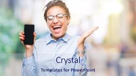  Presentation with african american business - PPT theme featuring african american business girl showing background and a  colored foreground