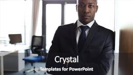  Presentation with african american business - PPT theme consisting of african american business man standing background and a black colored foreground