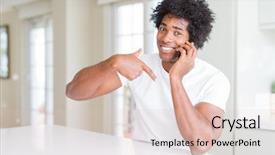  Presentation with african american in business - Slide deck consisting of african american business man talking background and a lemonade colored foreground