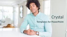  Presentation with african american business - Colorful presentation theme enhanced with american business man wearing elegant backdrop and a  colored foreground
