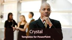 Presentation with business leaders - Presentation theme consisting of african american business man background and a wine colored foreground