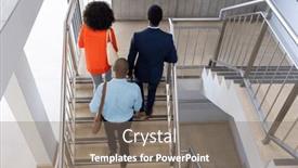  Presentation with african people - Slide deck with african-american-business-people-walking background and a gray colored foreground