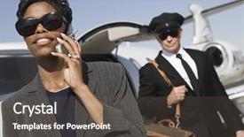  Presentation with african american business - Amazing PPT theme having african american business woman communicating backdrop and a  colored foreground