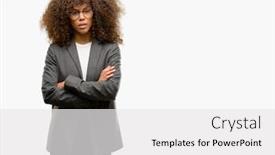  Presentation with african american business - Presentation design consisting of african-american-business-woman-wearing background and a white colored foreground