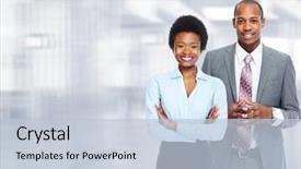  Presentation with african american in computer class business - Amazing slide deck having african-american businessman and group backdrop and a  colored foreground