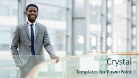  Presentation with generational african american culture - Slide deck having african-american businessman wearing grey background and a  colored foreground