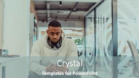  Presentation with professionalism - Slides with african-american-businessman-wearing-headphones background and a gray colored foreground