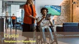  Presentation with african american business - Presentation theme with african-american-businessman and a violet colored foreground