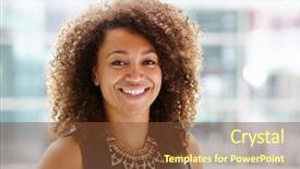  Presentation with head - PPT theme enhanced with african american businesswoman head background and a tawny brown colored foreground