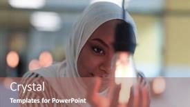  Presentation with hands holding - Slide deck featuring african-american-businesswoman-holding-hands background and a coral colored foreground