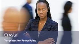  Presentation with walk - Amazing presentation theme having stop motion - african-american businesswoman standing with arms backdrop and a ocean colored foreground