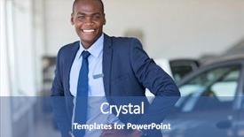  Presentation with principal - Colorful PPT layouts enhanced with african american car dealership principal backdrop and a ocean colored foreground