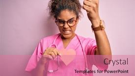  Presentation with cardiologist - Theme enhanced with african-american-cardiologist-girl-wearing background and a coral colored foreground