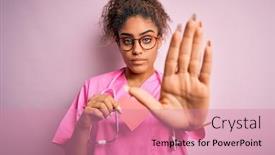  Presentation with heart medical - Beautiful slide deck featuring african-american-cardiologist-girl-wearing backdrop and a coral colored foreground