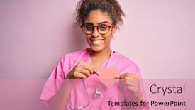  Presentation with cardiologist - Cool new slide set with african-american-cardiologist-woman-wearing backdrop and a coral colored foreground