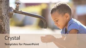  Presentation with drinking water - Theme with african american child drinking water background and a lemonade colored foreground