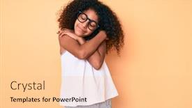  Presentation with hair care - Beautiful PPT theme featuring african-american-child-with-curly backdrop and a lemonade colored foreground