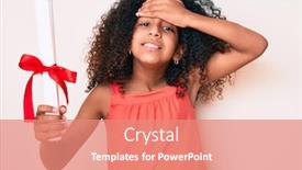  Presentation with curly hair - Slide set enhanced with african-american-child-with-curly background and a coral colored foreground