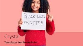 Presentation with black lives matter - PPT layouts consisting of african-american-child-with-curly background and a red colored foreground