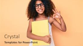  Presentation with curly hair - Cool new slide deck with african-american-child-with-curly backdrop and a coral colored foreground