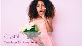  Presentation with princess - Amazing slide set having african-american-child-with-curly backdrop and a pink colored foreground