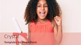  Presentation with curly hair - Audience pleasing PPT theme consisting of african-american-child-with-curly backdrop and a coral colored foreground