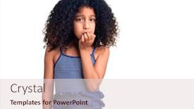  Presentation with child anxiety - PPT theme enhanced with african-american-child-with-curly background and a lemonade colored foreground