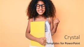  Presentation with curly hair - Slides enhanced with african-american-child-with-curly background and a lemonade colored foreground
