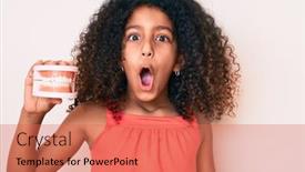  Presentation with denture - Amazing presentation design having african-american-child-with-curly backdrop and a coral colored foreground