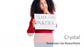  Presentation with black lives matter - Beautiful presentation theme featuring african-american-child-with-curly backdrop and a white colored foreground