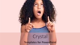  Presentation with curly hair - Slide set enhanced with african-american-child-with-curly background and a coral colored foreground