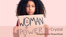  Presentation with curly hair - PPT theme with african-american-child-with-curly background and a lemonade colored foreground