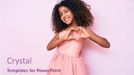  Presentation with american heart - Amazing slide deck having african-american-child-with-curly backdrop and a pink colored foreground