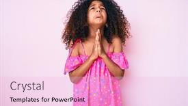  Presentation with hope - PPT theme featuring african-american-child-with-curly background and a lemonade colored foreground