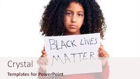  Presentation with black lives matter - Cool new PPT layouts with african-american-child-with-curly backdrop and a sky blue colored foreground