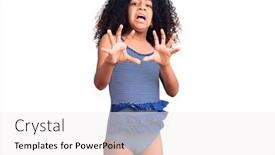  Presentation with panic - Presentation design with african-american-child-with-curly background and a white colored foreground
